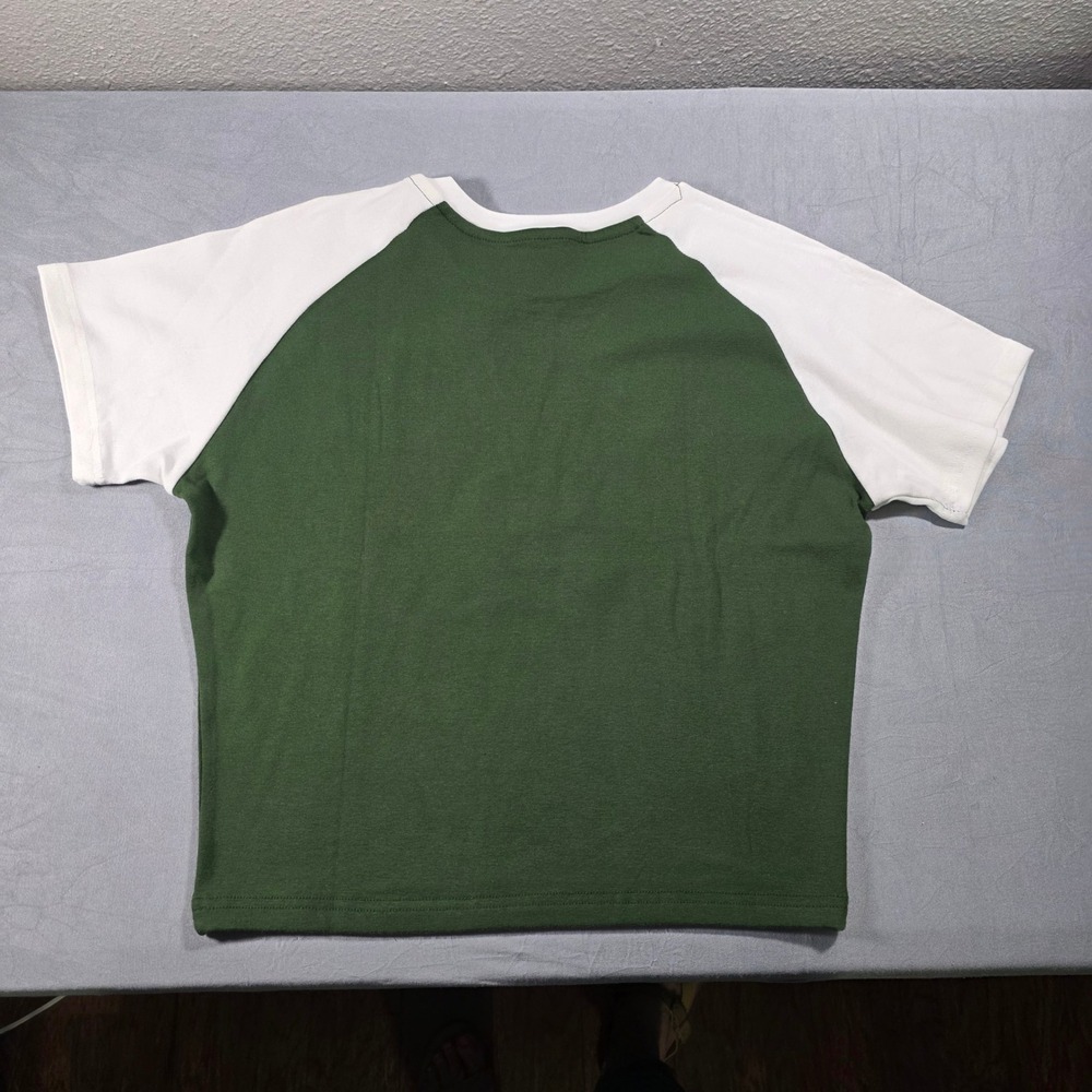 Guinness Ireland Juniors XL Green White Raglan Graphic Cropped T-Shirt - Picture 7 of 8